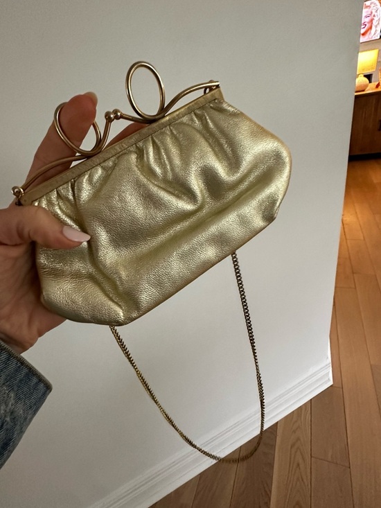 Handbags - Vintage mini gold leather evening purse